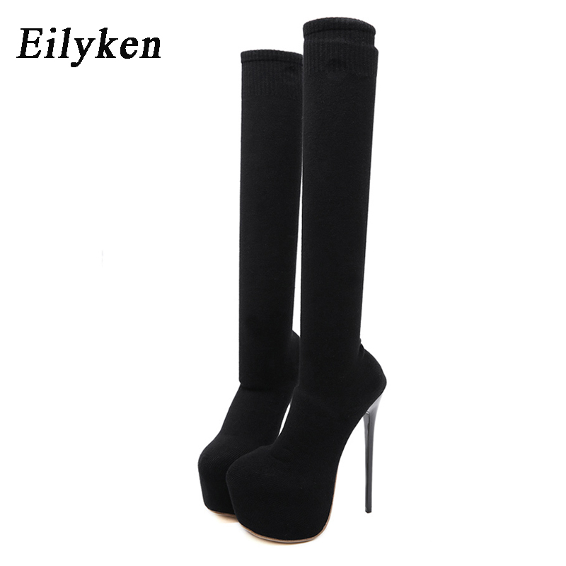 Knee High Sock Women - Eilyken 17CM Platform Heels Woman Over