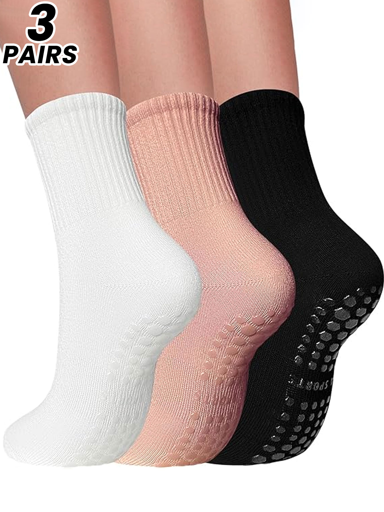 Grip Sock Yoga - 3 pary profesjonalnych skarpet do jogi